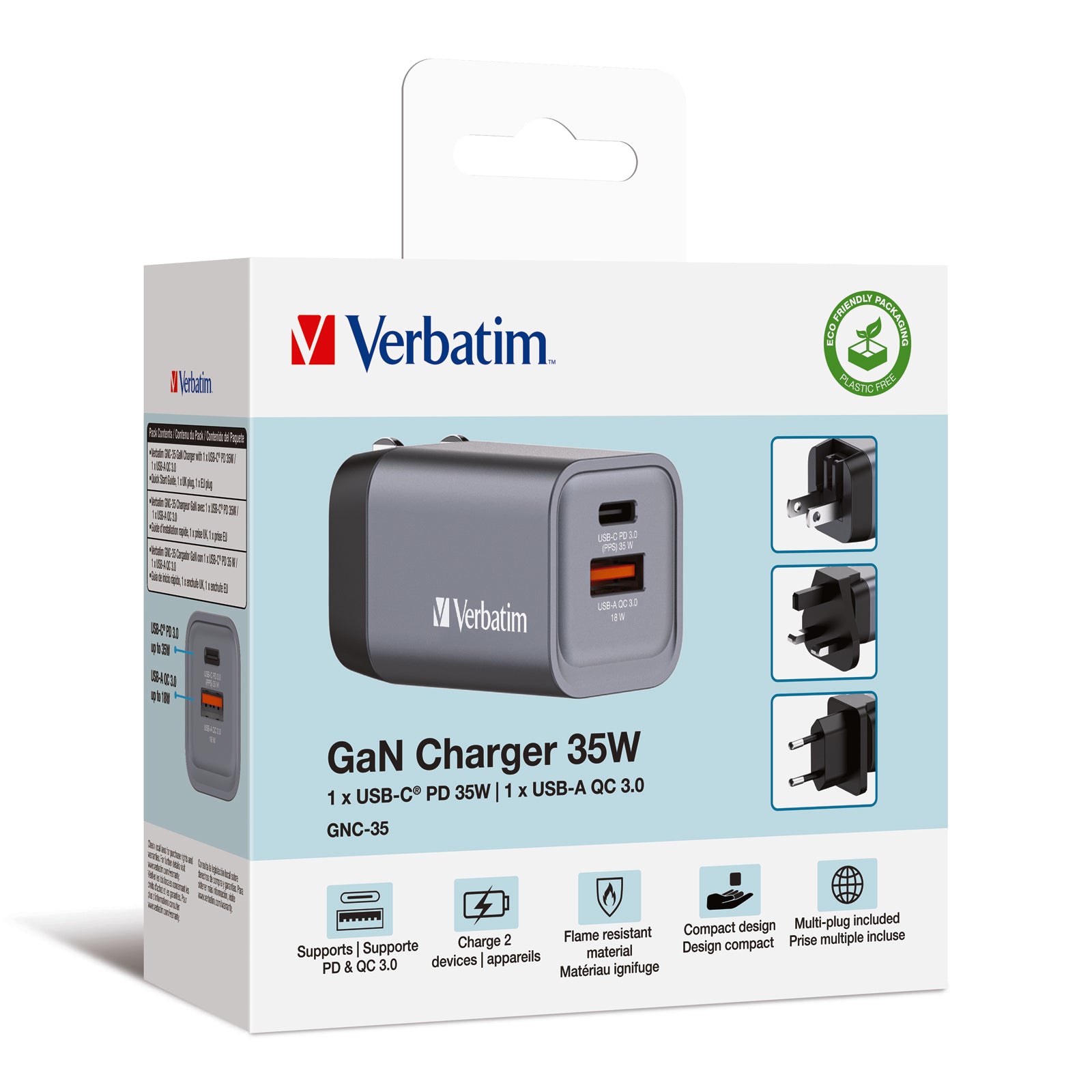 Verbatim 2-Port 35W GaN Charger (GNC-35)