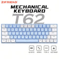 ZIFRIEND T62 Mechanical Keyboard 63 Key Blue Switch Rainbow Backlit Hotswap